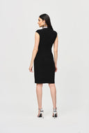 Joseph Ribkoff Black Embellished Collar Fitted Dress Style 243313