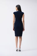 Joseph Ribkoff Black Embellished Collar Fitted Dress Style 243313