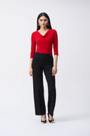 Joseph Ribkoff Lipstick Red Cowl Neck Top Style 243318