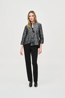 Joseph Ribkoff Black/Grey Floral Print Swing Jacket Style 243327