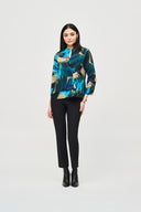 Joseph Ribkoff Black/Multi Abstract Print Swing Jacket Style 243328