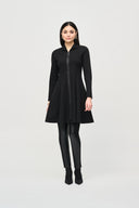 Joseph Ribkoff Black Heavy Knit Long Flared Coat Style 243330