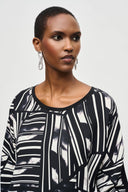 Joseph Ribkoff Black/Multi Abstract Print Top Style 243331