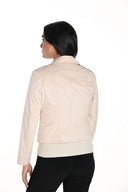 Frank Lyman Beige Faux Suede Moto Jacket Style 243502