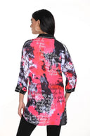 Frank Lyman Pink/Black Ombré Text Print Blouse Style 243524U