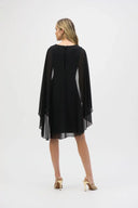 Joseph Ribkoff Black Sheath Dress With Chiffon Cape Style 243701