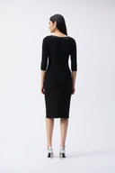 Joseph Ribkoff Black Sheath Dress With Sequins Style 243702