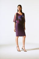 Joseph Ribkoff Black Currant/Multi Layered Dress Style 243718