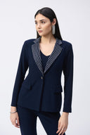 Joseph Ribkoff Black Embellished Fitted Blazer Style 243731