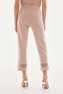 Joseph Ribkoff Sand Silky Knit And Rhinestone Mesh Pants Style 243753