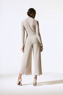 Joseph Ribkoff Shiny Nude Color Wide Leg Jumpsuit Style 243794