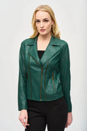 Joseph Ribkoff Foiled Knit Moto Jacket Style 243905