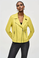 Joseph Ribkoff Foiled Knit Moto Jacket Style 243905