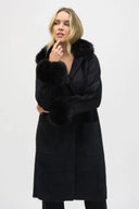 Joseph Ribkoff Empress Feather Yarn Faux Fur Coat Style 243923