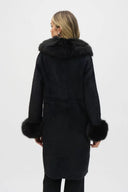 Joseph Ribkoff Empress Feather Yarn Faux Fur Coat Style 243923