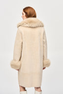 Joseph Ribkoff Empress Feather Yarn Faux Fur Coat Style 243923