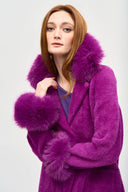 Joseph Ribkoff Empress Feather Yarn Faux Fur Coat Style 243923