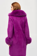 Joseph Ribkoff Empress Feather Yarn Faux Fur Coat Style 243923