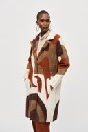 Joseph Ribkoff Cinnamon/Multi Abstract Print Coat Style 243928