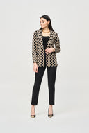 Joseph Ribkoff Black/Gold Geometric Print Blazer Style 243929