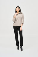 Joseph Ribkoff Jacquard Zipped Collar Sweater Style 243954