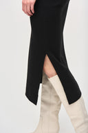 Joseph Ribkoff Black Sweater Knit Midi Skirt Style 243967