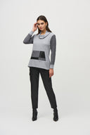 Joseph Ribkoff Grey/Black Houndstooth Tunic Style 244002