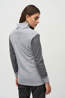 Joseph Ribkoff Grey/Black Houndstooth Tunic Style 244002