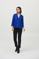 Joseph Ribkoff Royal Sapphire Pleated Trapeze Jacket Style 244011