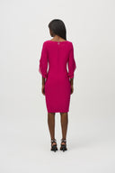 Joseph Ribkoff Rich Berry V- Neckline Sheath Dress Style 244014