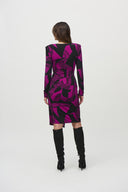 Joseph Ribkoff Black/Empress Abstract Print Wrap Dress Style 244025