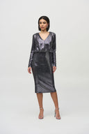 Joseph Ribkoff Black/Silver Sequins Sheath Dress Style 244033