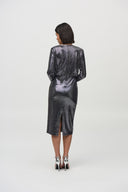 Joseph Ribkoff Black/Silver Sequins Sheath Dress Style 244033