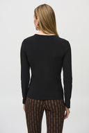 Joseph Ribkoff Silky Knit and Mesh Fitted Top Style 244066