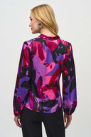 Joseph Ribkoff Black/Multi Abstract Print Trapeze Top Style 244078