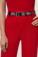 Joseph Ribkoff Lipstick Red Belted Wide-Leg Pants Style 244093