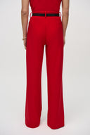 Joseph Ribkoff Lipstick Red Belted Wide-Leg Pants Style 244093