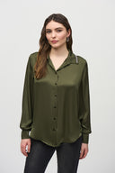 Joseph Ribkoff Iguana Satin Straight Blouse Style 244101