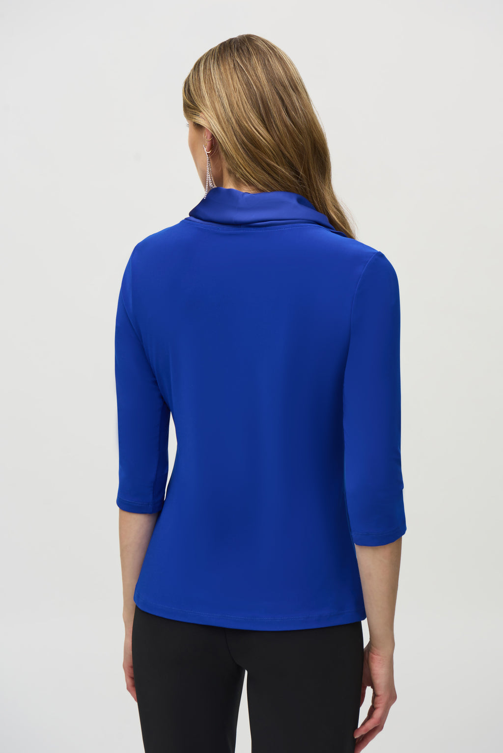 Joseph Ribkoff Royal Sapphire Cowl Neck Fitted Top Style 244106