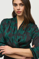 Joseph Ribkoff Absolute Green/Black Paisley Sheath Dress Style 244128