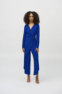 Joseph Ribkoff Royal Sapphire Wrap Culotte Jumpsuit Style 244155