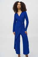 Joseph Ribkoff Royal Sapphire Wrap Culotte Jumpsuit Style 244155