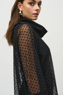 Joseph Ribkoff Black Dot Mesh Layered Tunic Style 244178