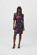 Joseph Ribkoff Black/Multi Floral Print Sheath Dress Style 244180