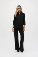 Joseph Ribkoff Black Shirred Collar Trapeze Jacket Style 244196