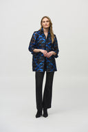 Joseph Ribkoff Black/Multi Satin and Organza Plaid Jacket Style 244198