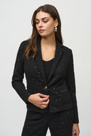 Joseph Ribkoff Black Blazer with Chain Trim Detail Style 244203