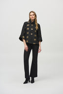 Joseph Ribkoff Black/Gold Trapeze Jacket Style 244205