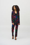 Joseph Ribkoff Black/Multi Abstract Print Blazer Style 244231