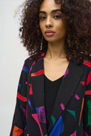 Joseph Ribkoff Black/Multi Abstract Print Blazer Style 244231